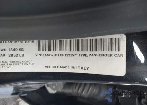 2017 Maserati Ghibli S Q4 z USA, uszkodzony, nr VIN ZAM57RTLXH1221571